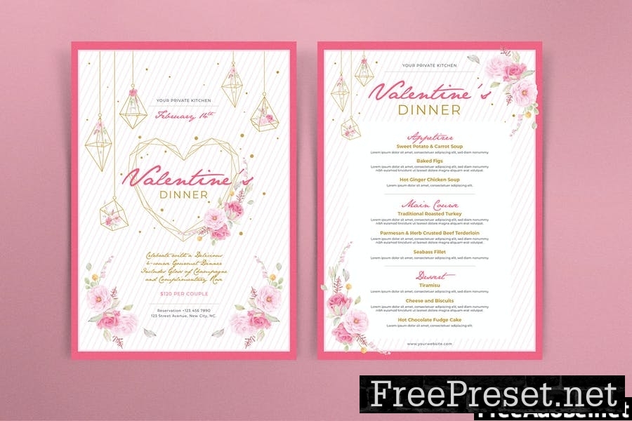 Valentine's Menu Template