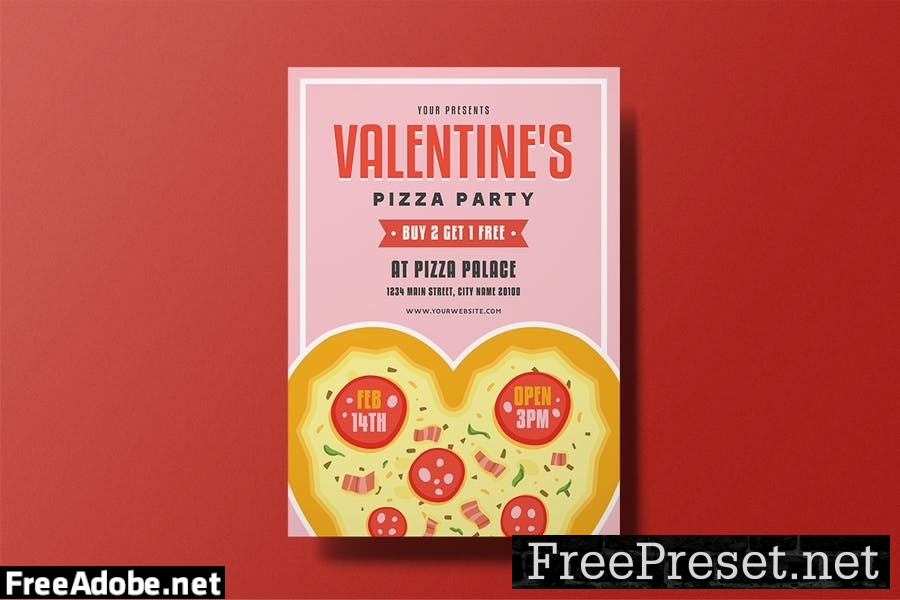 Valentine's Pizza Party Flyer