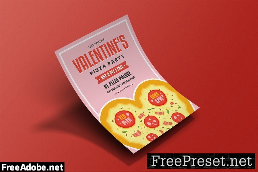 Valentine's Pizza Party Flyer