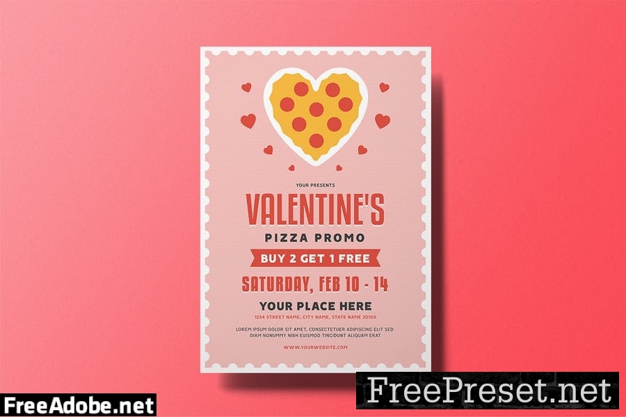 Valentine's Pizza Party Flyer RT4AQFR