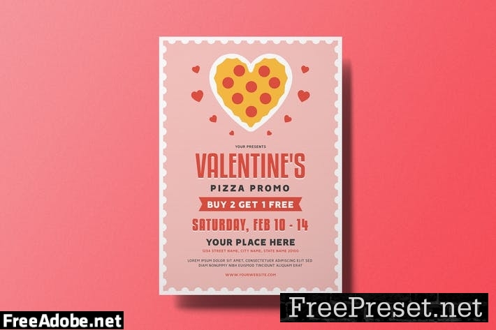 Valentine's Pizza Party Flyer RT4AQFR