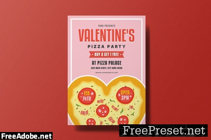 Valentine's Pizza Party Flyer NRSCU9X