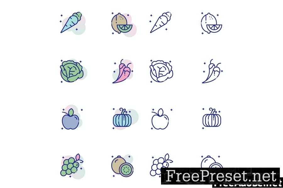 Vegetable and Fruit Icon Pack RCFTYA5