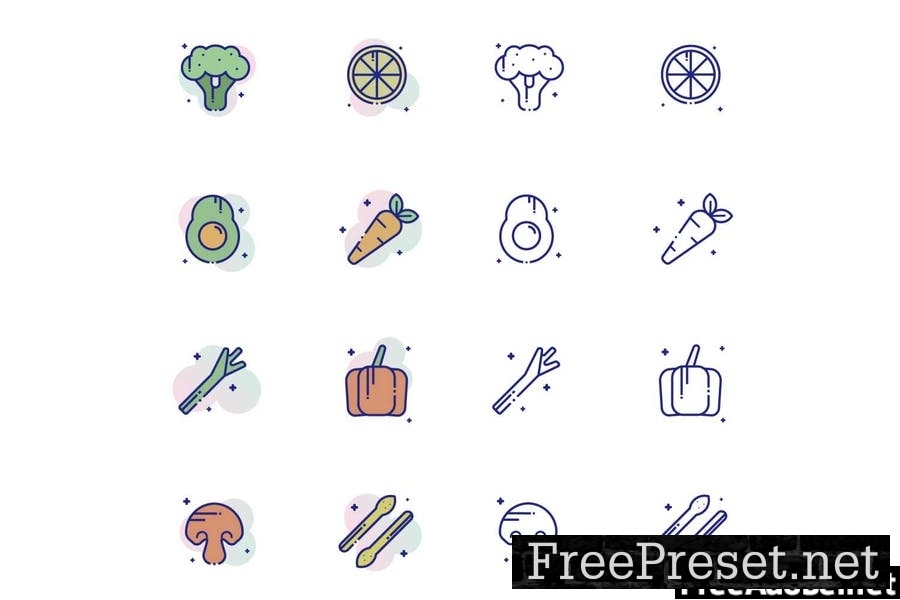 Vegetables and Fruits Icon Pack