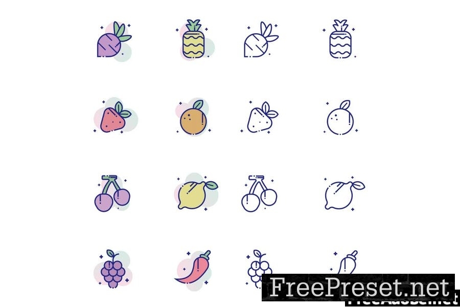 Vegetables and Fruits Icon Pack