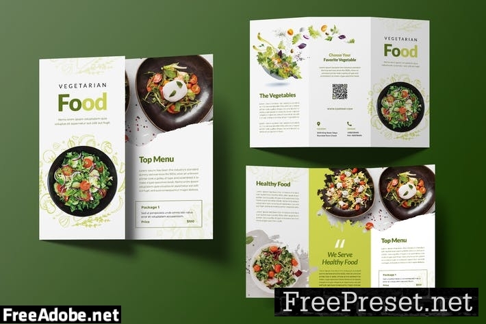 Vegetarian Food Trifold Brochure WJLXXH6