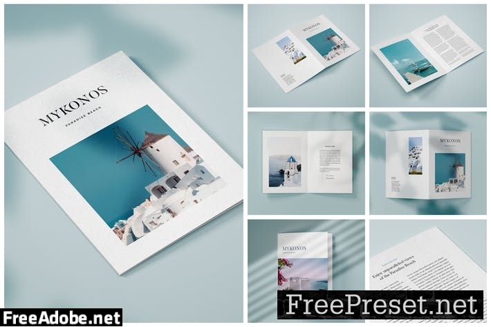 Vertical Bifold Brochure Mockup Set FU9T7VL