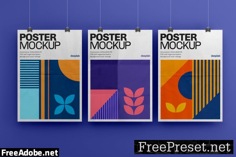 Vertical Poster Mockup Set K8A2FP2