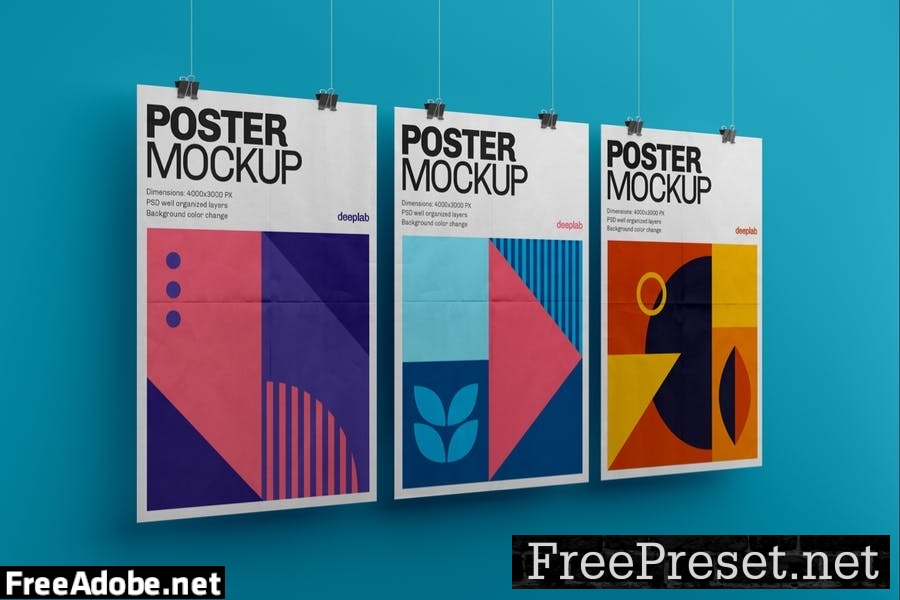 Vertical Poster Mockup Set K8A2FP2