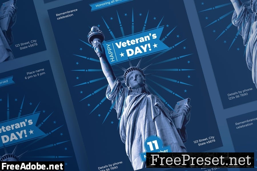 Veterans Day Flyer and Poster Template 34HQ7Y