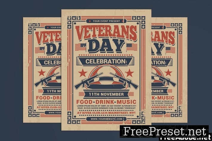 Veterans Day Flyer Template PVRP3Y9