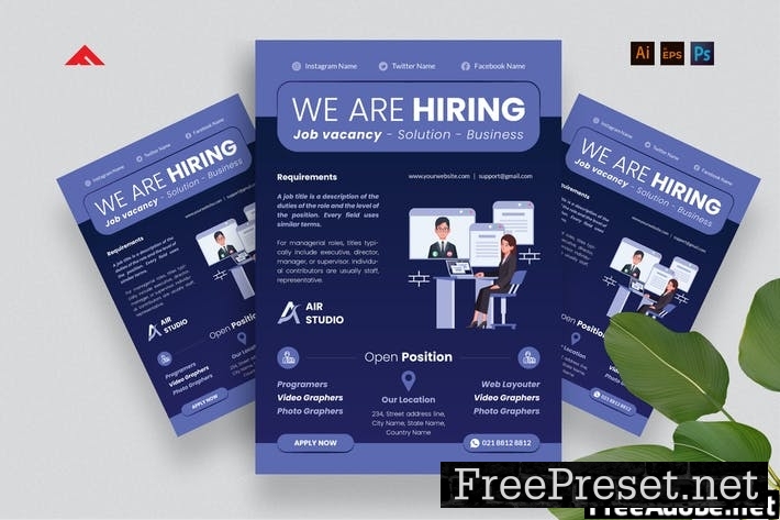 Video Editor Job Hiring Flyer Advertisement