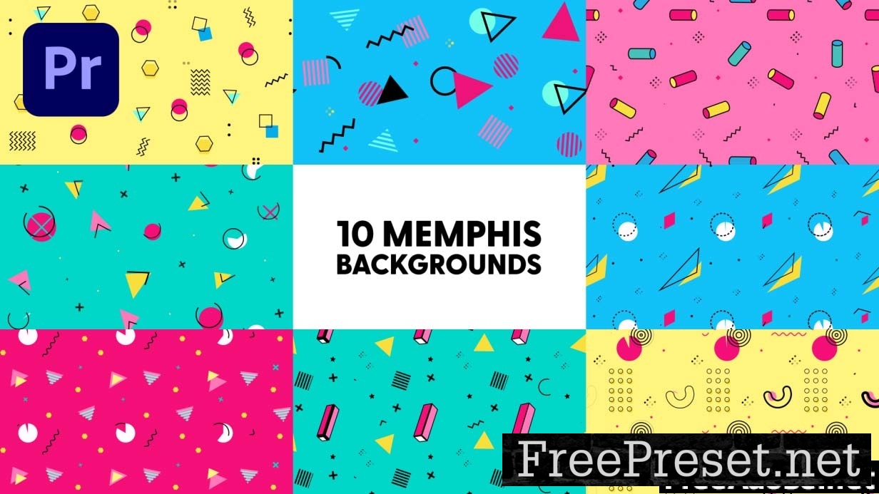 Videohive - Memphis Backgrounds - 38356135