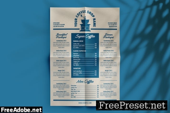 Vintage Coffee Menu E6S3EKE