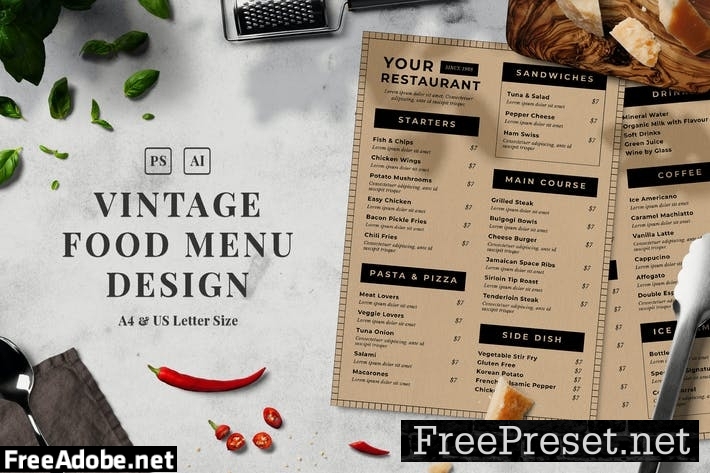 Vintage Food Menu EGBZBQS