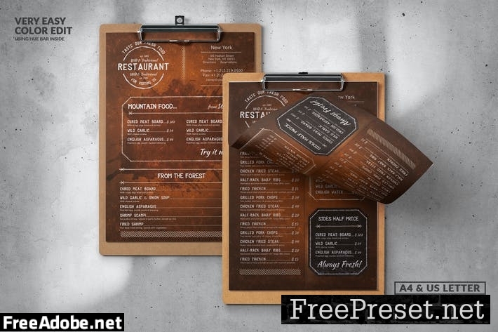 Vintage Food Menu Design A4 6BYMKBN