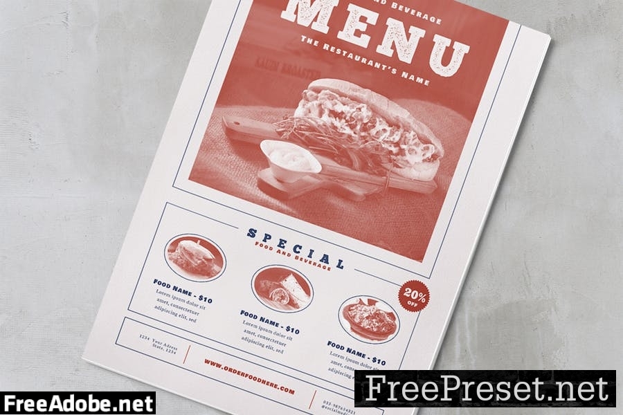 Vintage Food Menu L2D3B4V