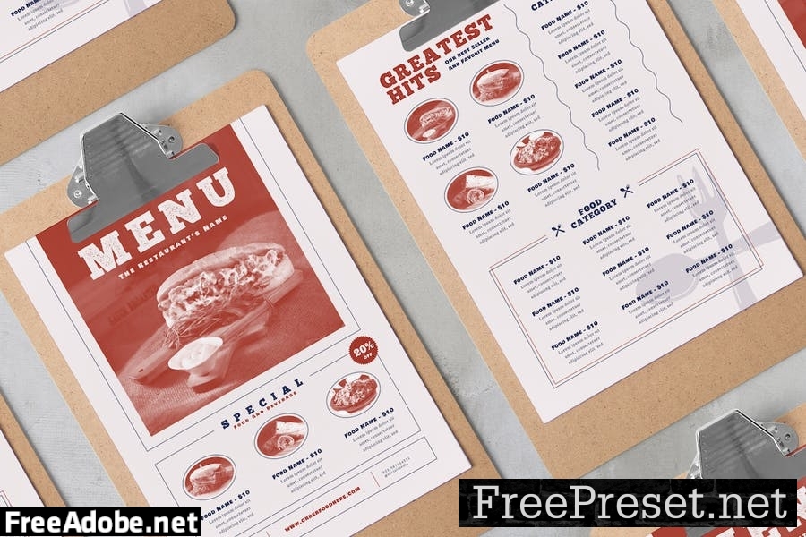 Vintage Food Menu L2D3B4V