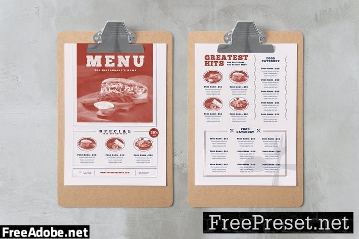 Vintage Food Menu L2D3B4V