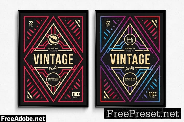 Vintage Geometric Party Poster JE7SNTR