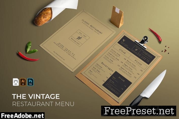 Vintage | Restaurant Menu G9DZ36F