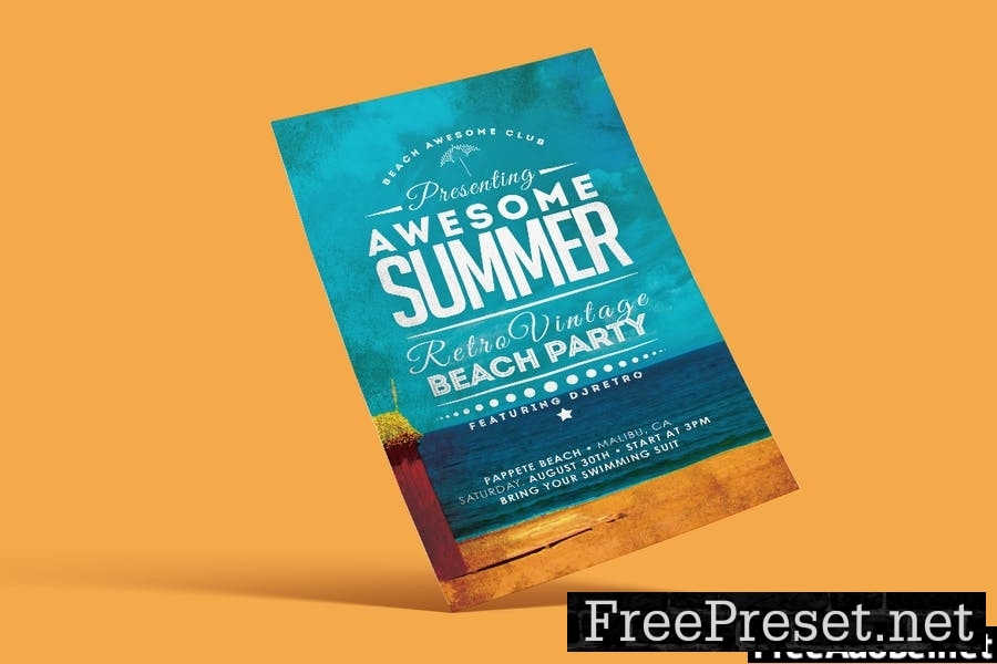 Vintage Summer Beach Party Flyer