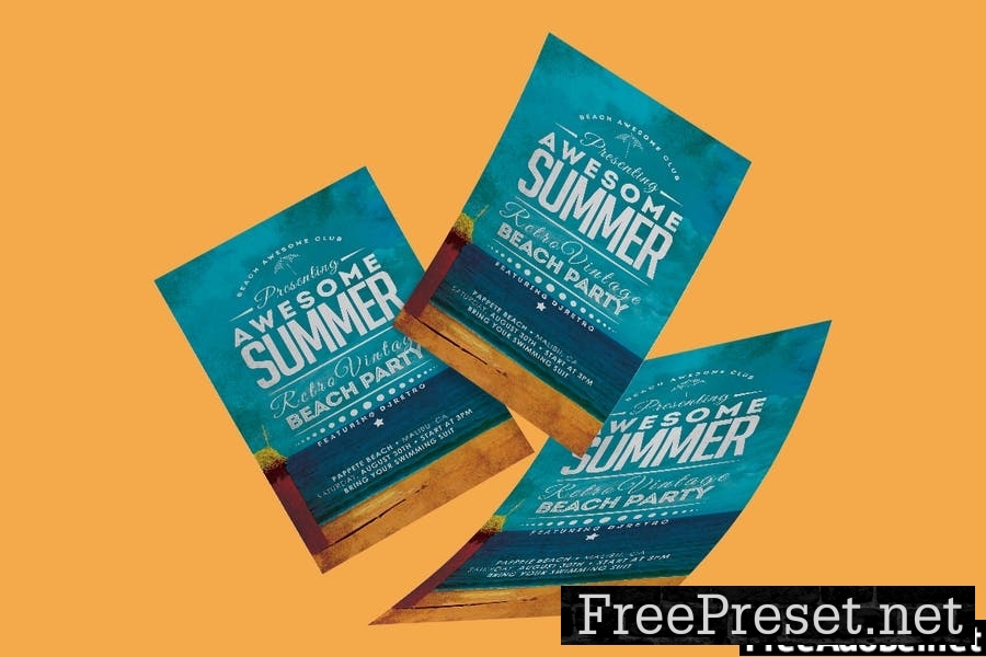 Vintage Summer Beach Party Flyer