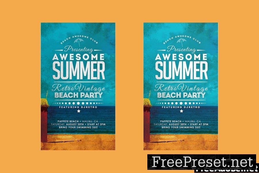 Vintage Summer Beach Party Flyer