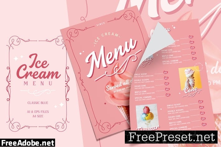 Vintage Sweet Pink - Ice Cream Menu WZZUGMA