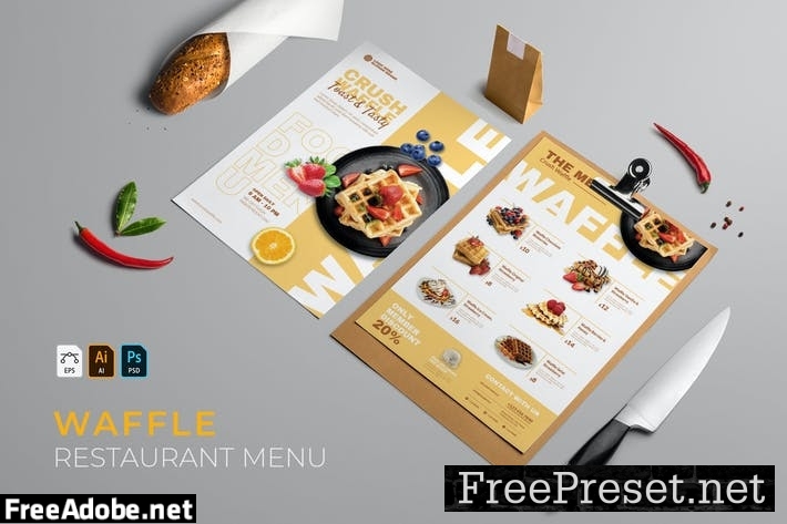 Waffle | Restaurant Menu WJ9D49N