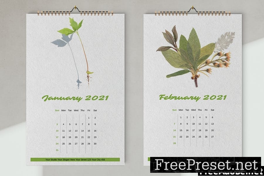 Wall Calendar 2021 Template