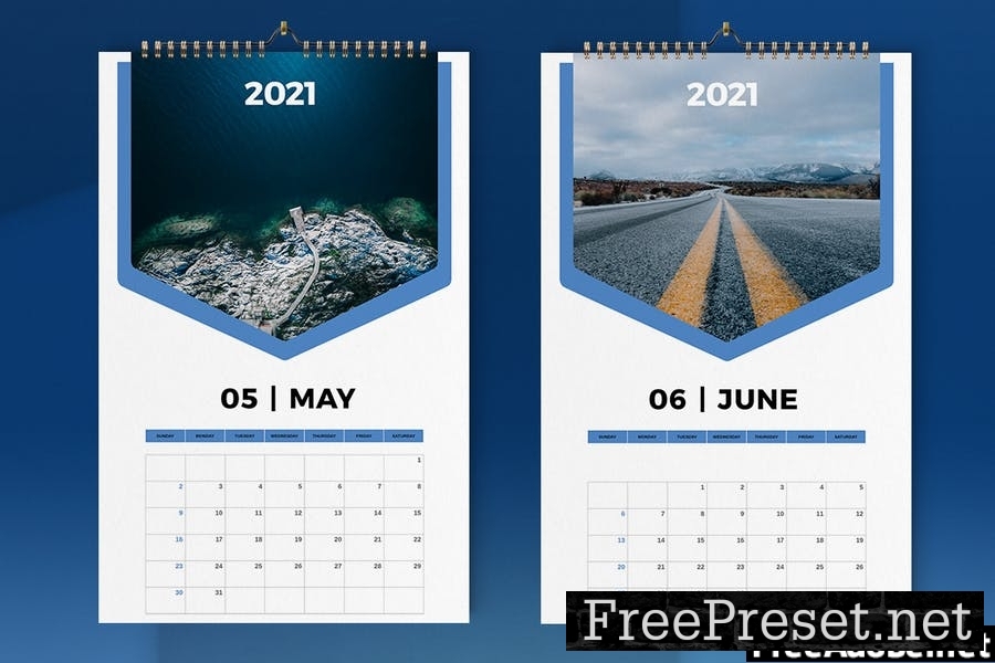 Wall Calendar 2021 Template