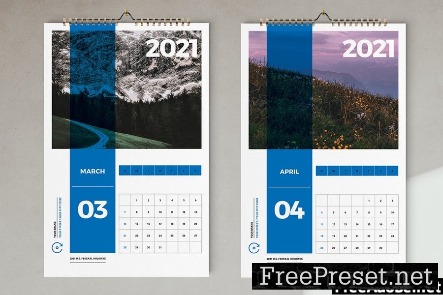 Wall Calendar 2021 Template