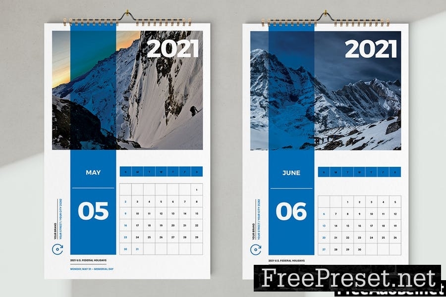 Wall Calendar 2021 Template