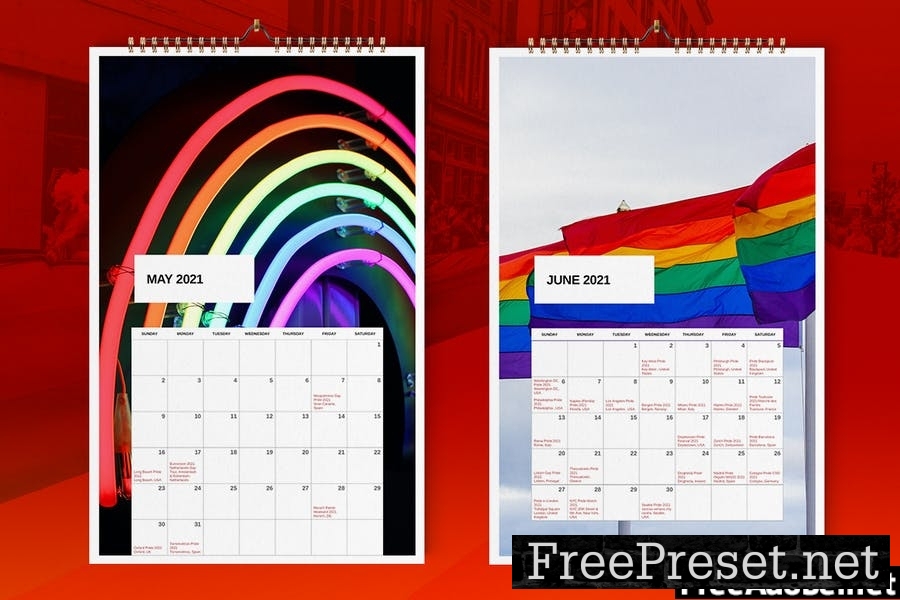 Wall Calendar 2021 Template