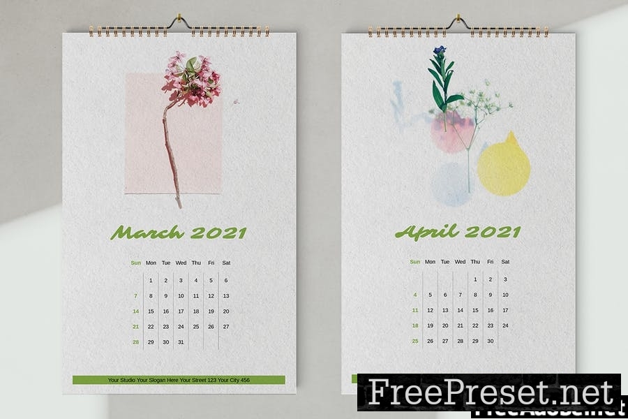 Wall Calendar 2021 Template