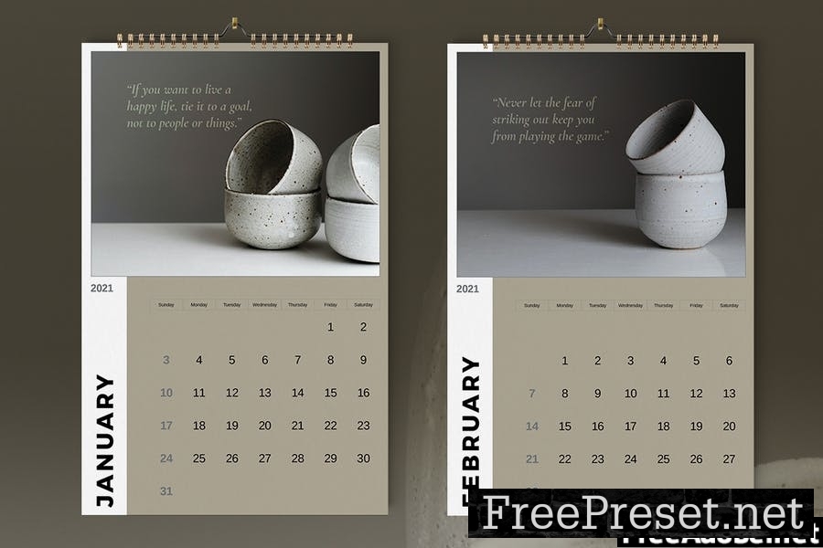 Wall Calendar 2021 Template