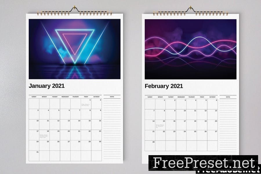 Wall Calendar 2021 Template