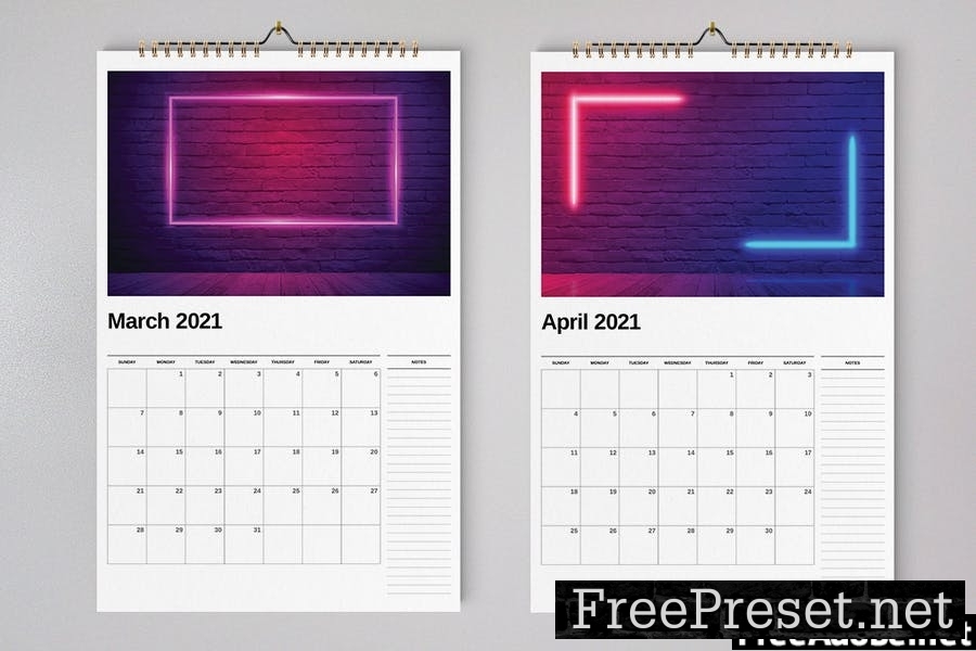 Wall Calendar 2021 Template