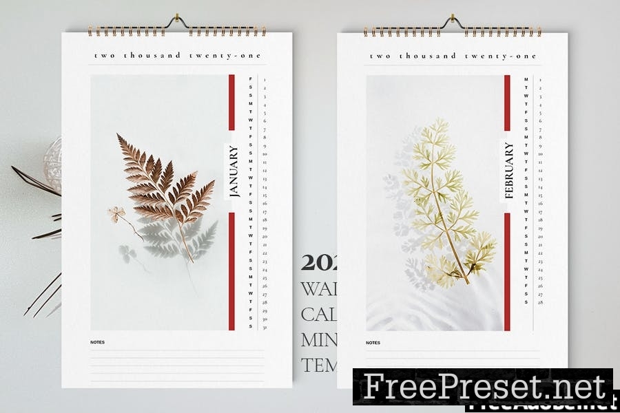 Wall Calendar 2021 Template