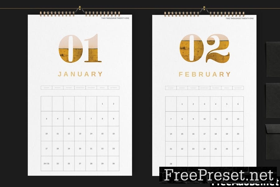 Wall Calendar 2021 Template 69XJMU9