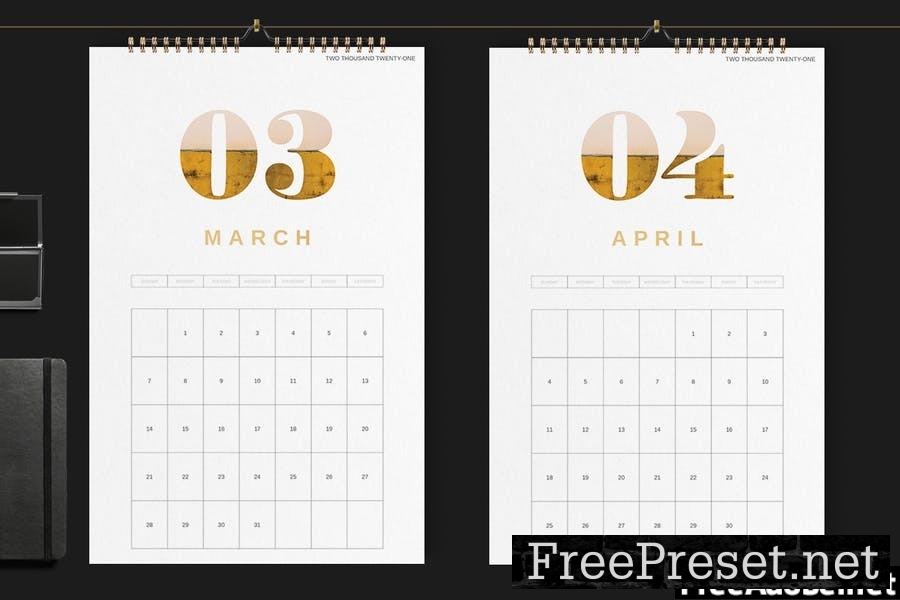 Wall Calendar 2021 Template 69XJMU9