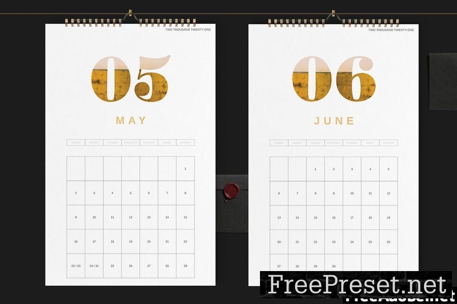 Wall Calendar 2021 Template 69XJMU9