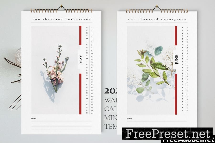 Wall Calendar 2021 Template