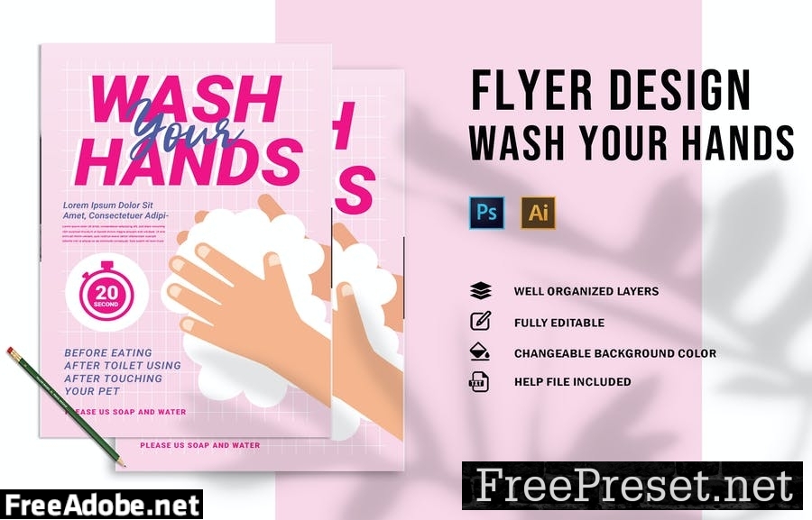 Wash Your Hands | Flyer R2H2EY7