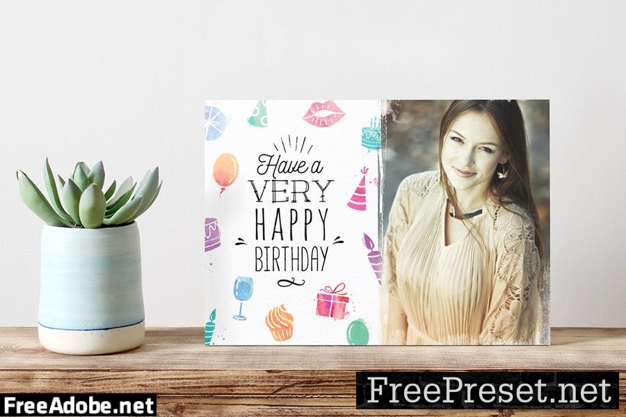 Watercolor Birthday Card N4ST8R