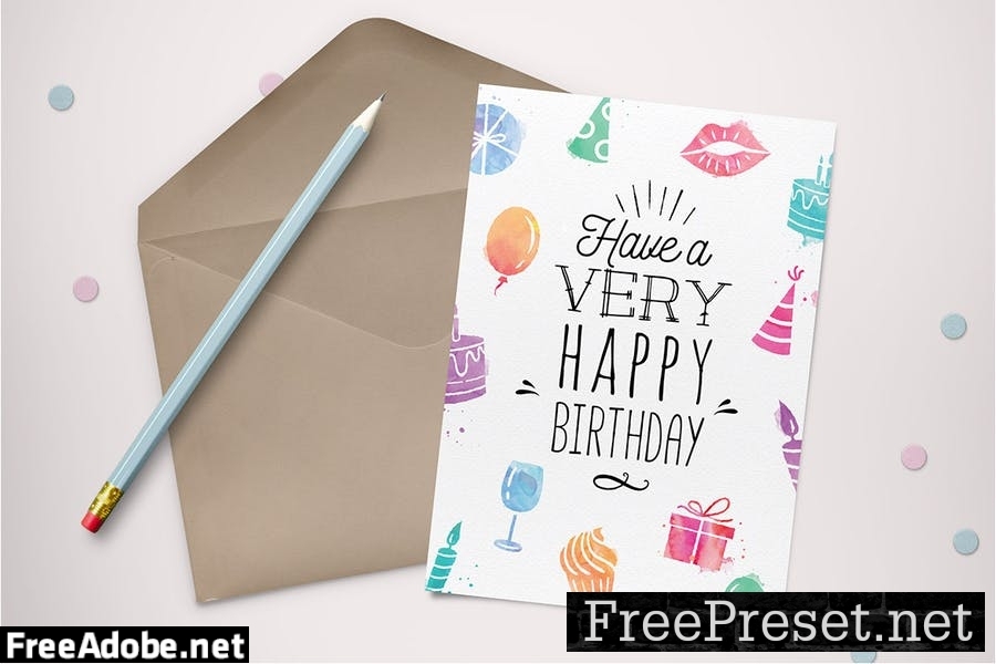 Watercolor Birthday Card N4ST8R