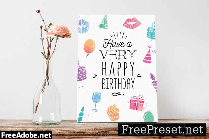 Watercolor Birthday Card N4ST8R