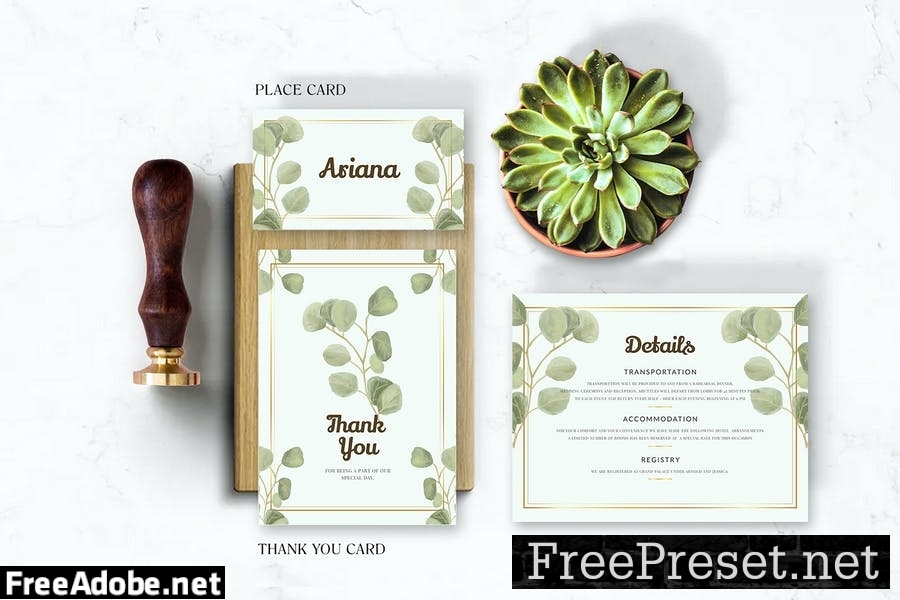 Watercolor Eucalyptus - Wedding Invitation 9VRGYVP