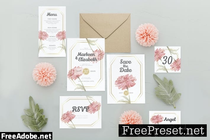 Watercolor Feminine Flower - Wedding Invitation 2ZEQFGH